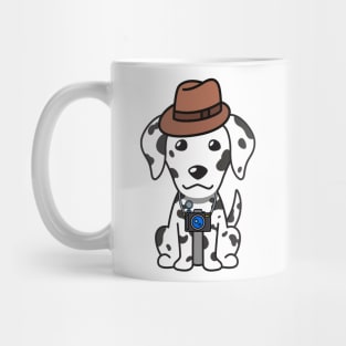 Funny dalmatian is holding a camera Mug